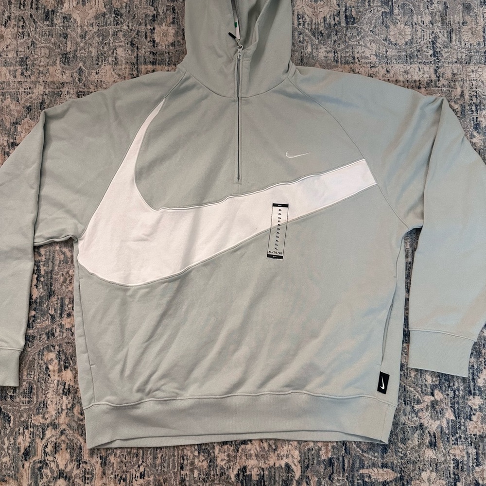 Nike Light Gray Hoodie with White Swoosh